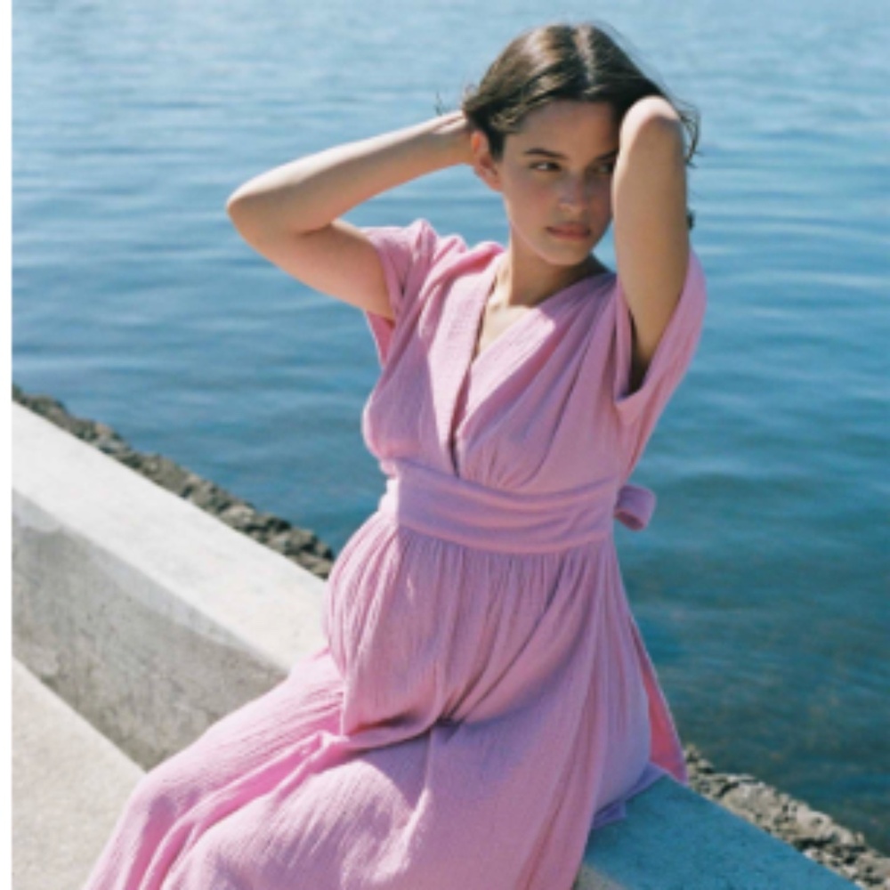 Hatch The Carolina Maternity Dress Pink M